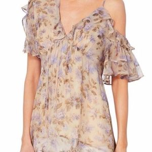 Zimmermann Frilled Cold Shoulder Floral (Size 3)